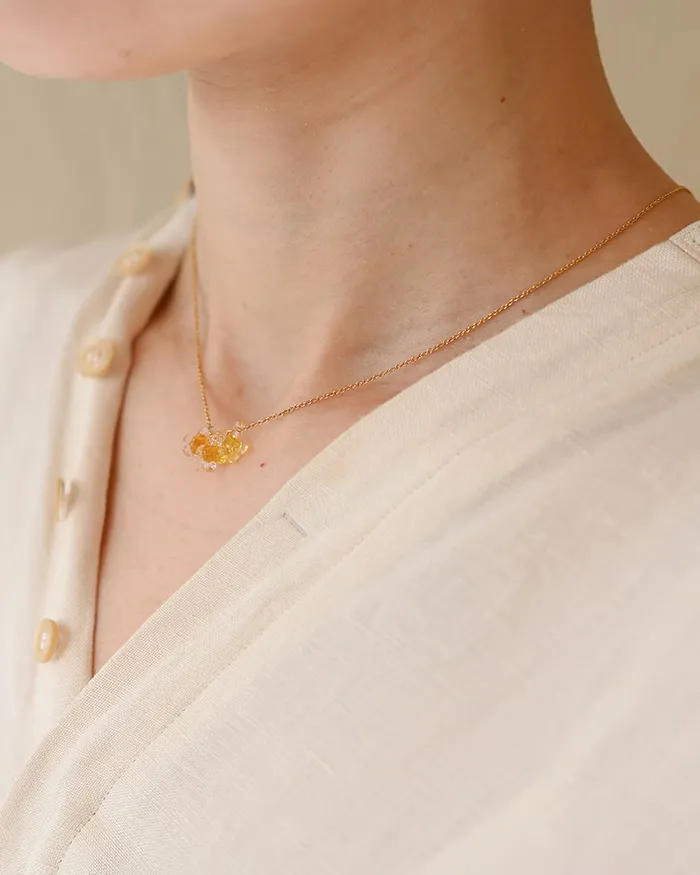 ネックレス ひとふさのミモザ イエロー1